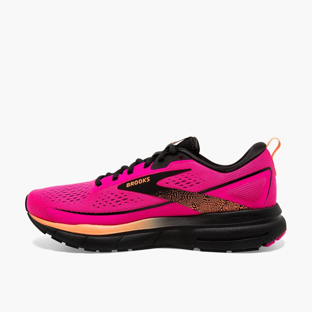 Chaussures Running Route Brooks Trace 3 Rose Noir Orange Femme | OHX-5781153